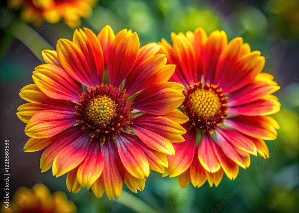 Stunning Red Center Yellow Red Flowers, Closeup Bloom Photography, Vibrant Floral Image, Nature Macro Shot Stunning Red Center Yellow Red Flowers, Closeup Bloom Photography, Vibrant Floral Image, Nature Macro Shot
