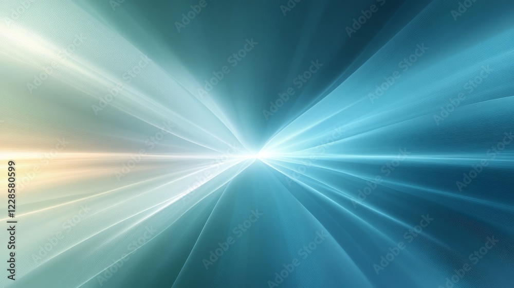Abstract Teal and White Light Rays Converging Abstract Teal and White Light Rays Converging