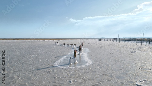 The Delaware Bay is Frozen near Cape May, NJ