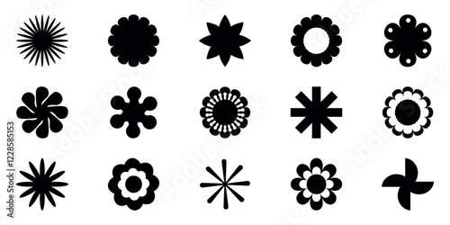  Flower set, Abstract origami flowers icons background. Flowers illustration with retro style easy, style for banners, wallpaper, posters, websites, online shopping.