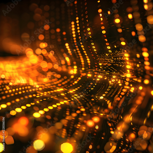 Wallpaper Mural An abstract representation of glowing particles creating a dynamic, flowing pattern. Torontodigital.ca