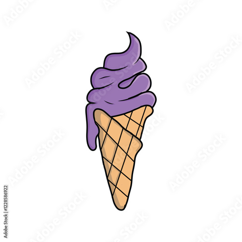 ice cream taro in vector many color