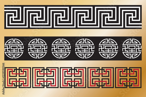 Buryad Mongolian traditional frame ornament vector illustration. Buddhist swastika	