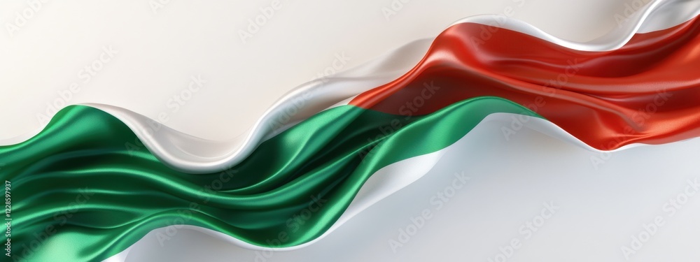 Fototapeta premium Elegant Wave of the Madagascar Flag: A 3D Render of National Pride and Identity