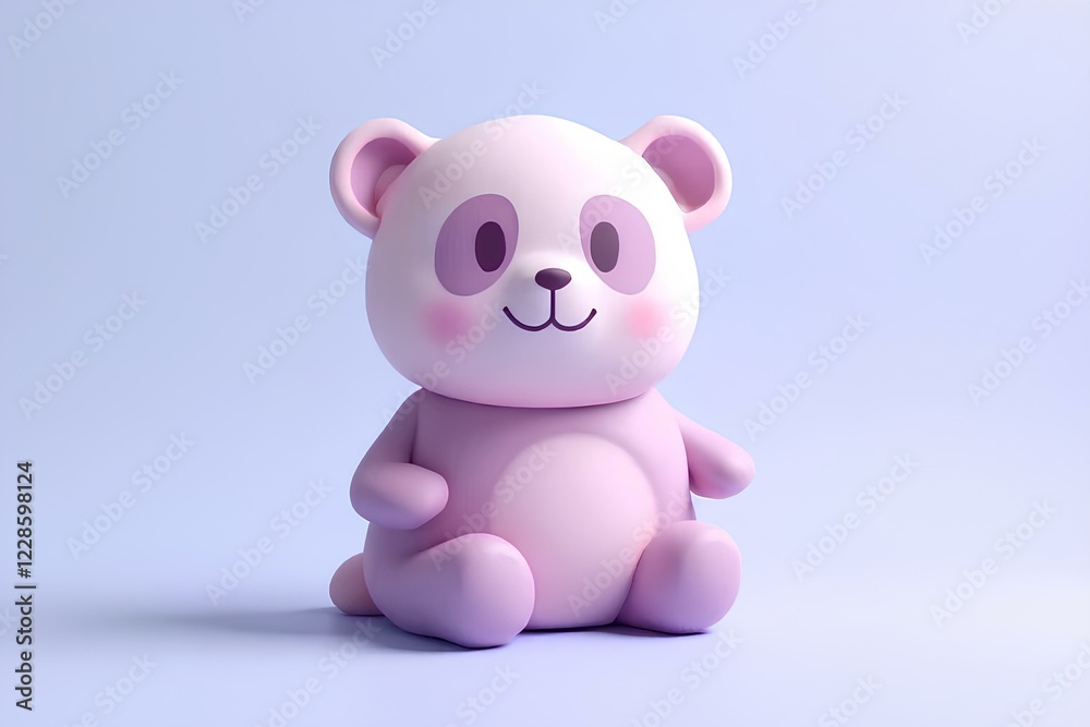 Cute panda figurine studio setting digital art minimalist environment close-up view whimsical concept Cute panda figurine studio setting digital art minimalist environment close-up view whimsical concept
