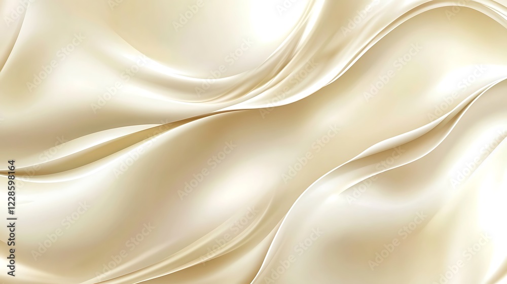 Fototapeta premium Elegant Creamy Beige Silk Draped Fabric Waves