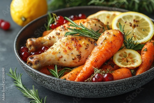 Roasted Duck Legs with Citrus and Rosemary for Festive Dinner photo