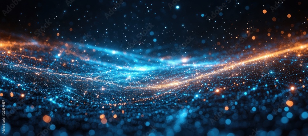 Fototapeta premium Futuristic Cyberpunk Global Network Illustration with Interconnected Lines and Nodes