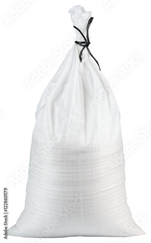 Sand Bag. Poly sandbag heavy duty. White sand bags for Reducing Damage From Flood Waters. Florida hurricane season. House, store, business door and windows flood protection. Temporary dam or barricade