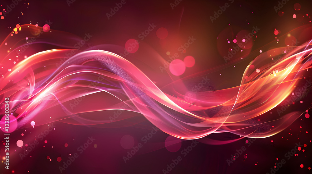 Fototapeta premium Abstract colorful wave design with soft lines and glowing elements.