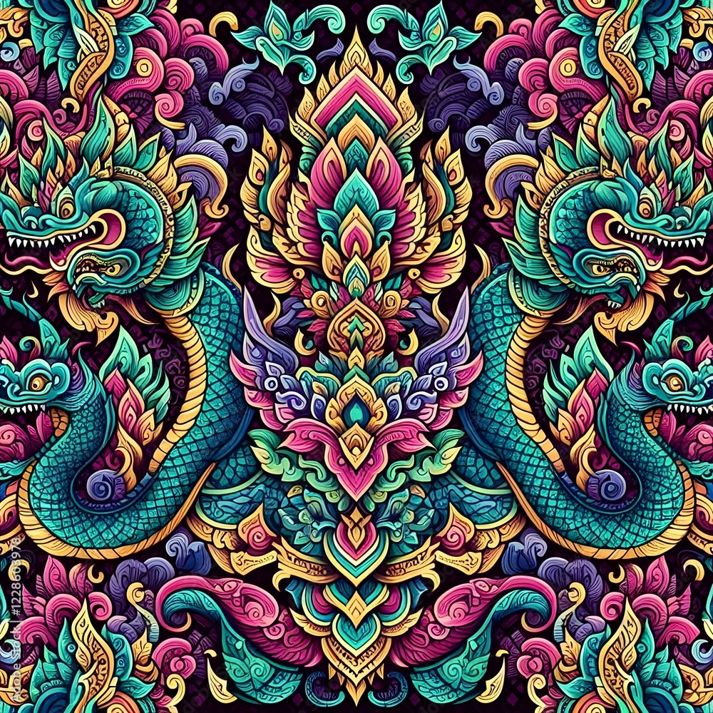 custom made wallpaper toronto digitalThai Naga Dragon Art – Vibrant Mythological Serpent
Colorful Thai Serpent – Mystical Naga in Traditional Art
"Thai Naga Dragon with Intricate Patterns – Fantasy Illustration"
