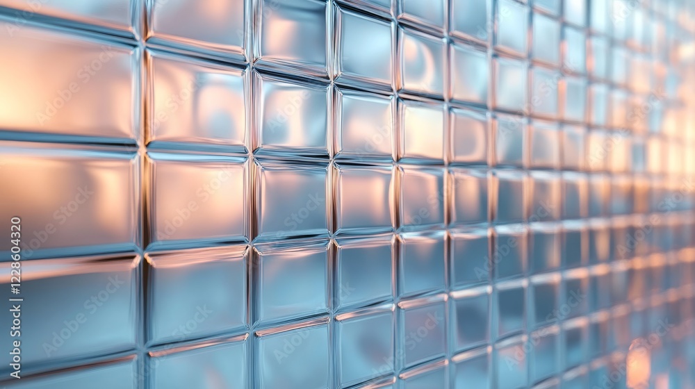 Obraz premium Abstract Glass Block Wall Pattern Design