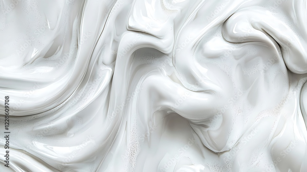 Obraz premium Abstract Swirling White Cream Texture Background