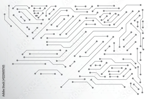 Electronic Circuit Board Hi Tech Pattern. Futuristic Circuit Board on White Background