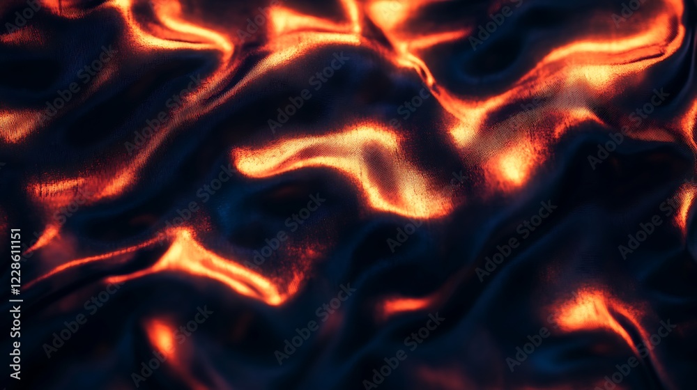 Abstract Draped Fabric Illuminated With Warm Orange Light Abstract Draped Fabric Illuminated With Warm Orange Light