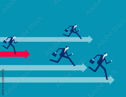 Business competition and defeat. Business rivalry vector flat style