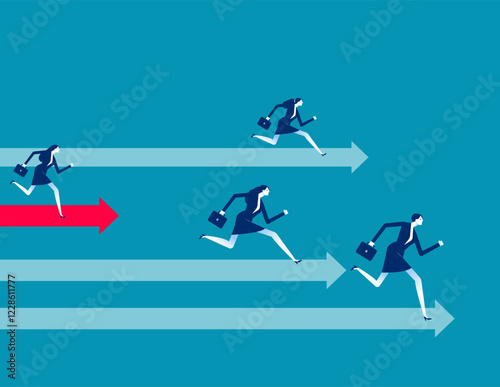 Business competition and defeat. Business rivalry vector flat style