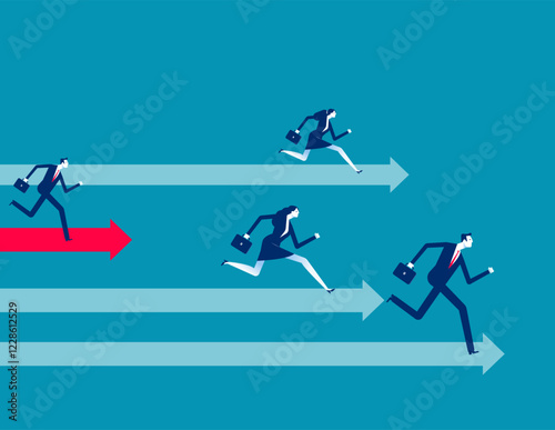 Business competition and defeat. Business rivalry vector flat style
