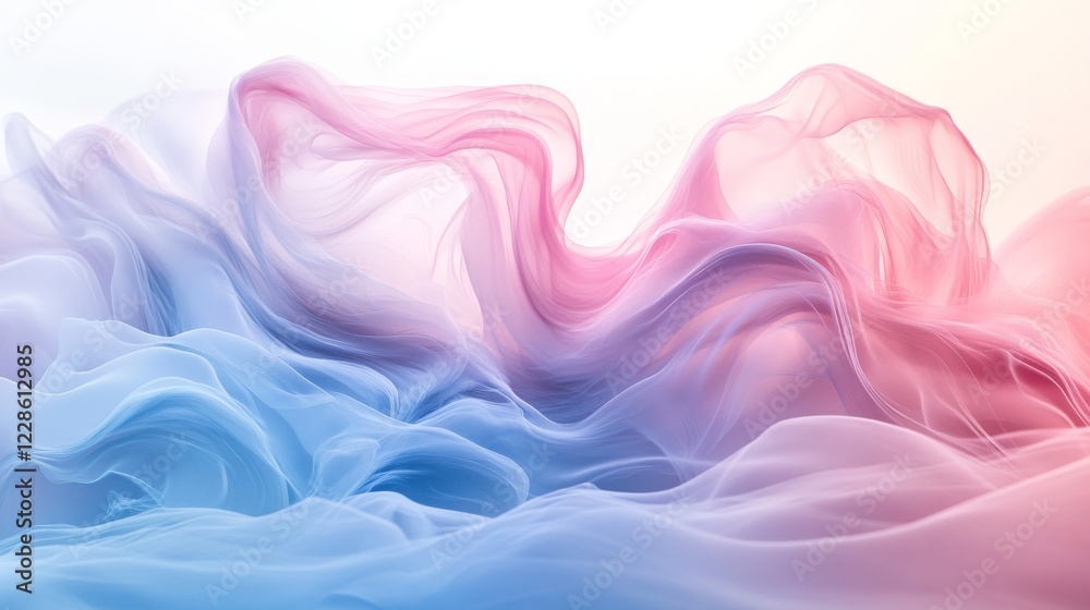 Fototapeta premium Abstract Pastel Swirls of Flowing Fabric
