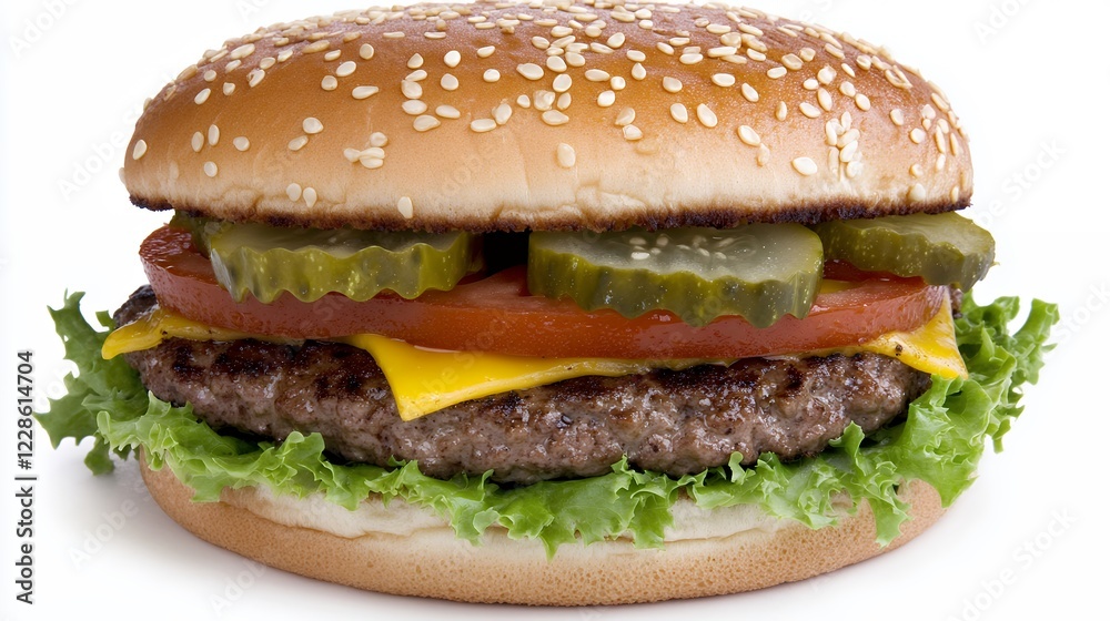 Juicy Cheeseburger With Fresh Toppings Juicy Cheeseburger With Fresh Toppings