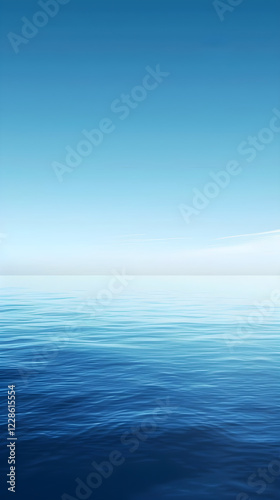 Wallpaper Mural Tranquil Ocean Sky: An Ombre Gradient Transitioning from Deep Ocean Blue to Delicate Sky Blue Torontodigital.ca