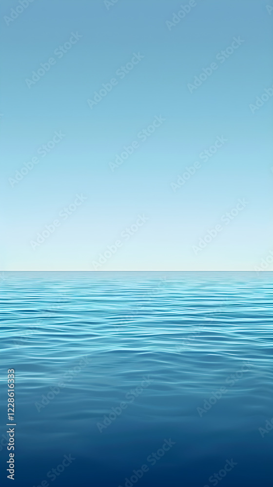 Obraz premium Tranquil Ocean Sky: An Ombre Gradient Transitioning from Deep Ocean Blue to Delicate Sky Blue