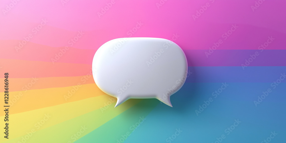 blank speech bubble on rainbow background blank speech bubble on rainbow background