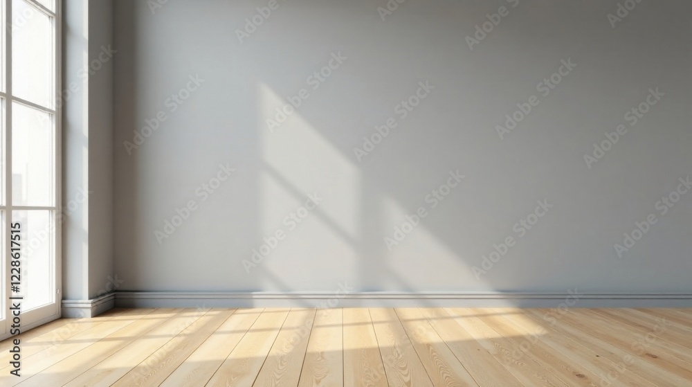 Empty Room with Sunlight Streaming Through Window, Ideal for Interior Design and Home Decor Projects Empty Room with Sunlight Streaming Through Window, Ideal for Interior Design and Home Decor Projects