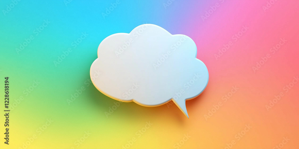 blank thinking speech bubble on rainbow background blank thinking speech bubble on rainbow background