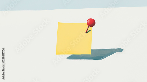 High quality sticky note on corkboard with red push pin, ideal for planning, task management, and productivity visuals
