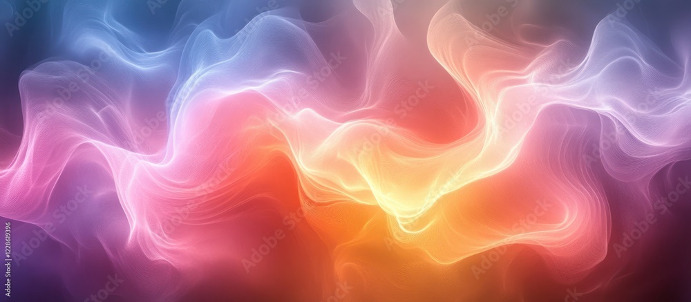 Obraz premium Abstract colorful wavy smoke background.