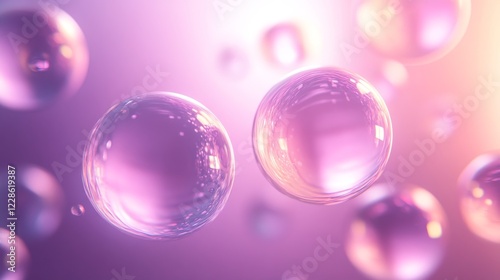 Wallpaper Mural Pink Bubbles Float in Soft Light Background Torontodigital.ca