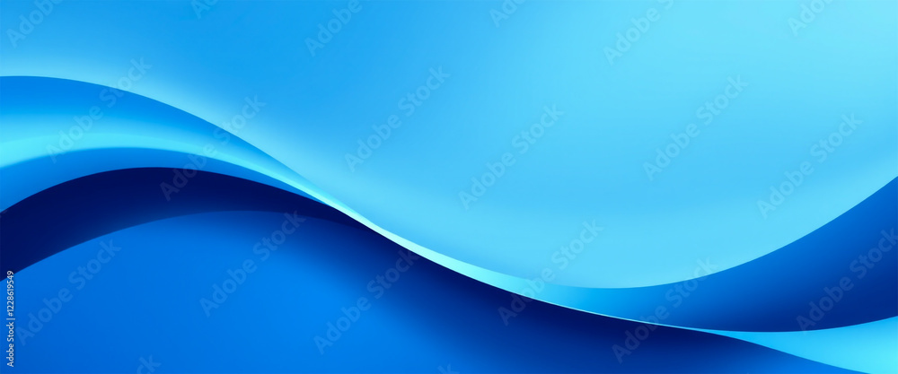 Fototapeta premium Dynamic flowing blue wave background with smooth gradient