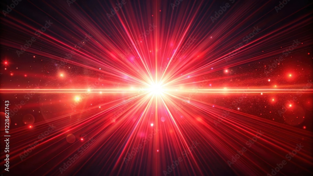 Obraz premium Red LightLens Flare Abstract Background, neon light, abstract background
