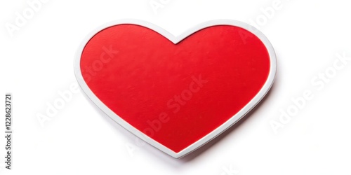 Free Download A bright red heart shape sticker isolated on a white background - GFXLoad