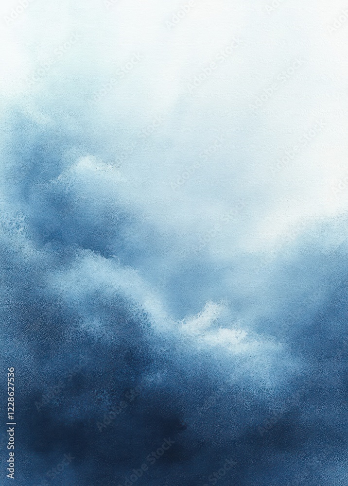 Obraz premium Abstract Watercolor Painting Cool Blue Gradient Ethereal Background for Design