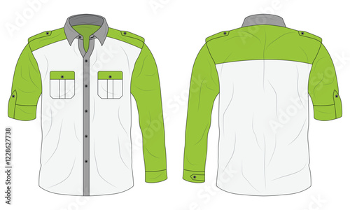 Office work shirt mockup front and back view