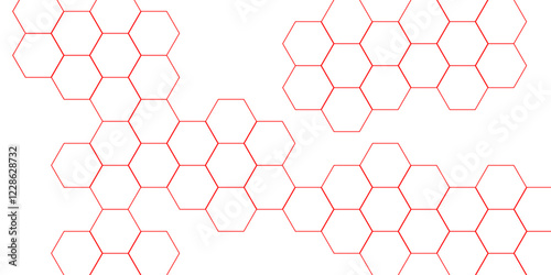 abstract geometric red texture background red hexagon 3D background texture. 3d rendering illustration. Clear pattern abstract background hexagon .Futuristic abstract banner.