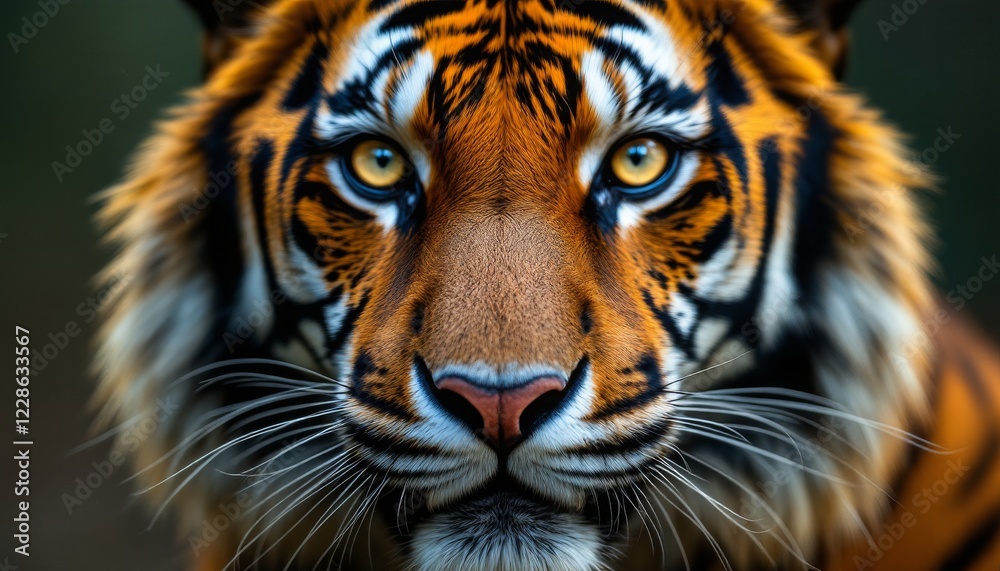 Naklejka premium Close-up of a Majestic Tiger's Face