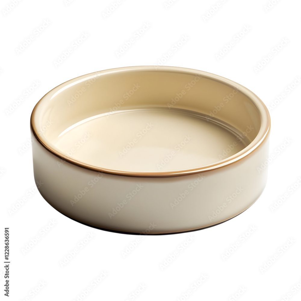 Stylish Ceramic Round Cake Pan with Polished Edges Isolated on Transparent Background Stylish Ceramic Round Cake Pan with Polished Edges Isolated on Transparent Background