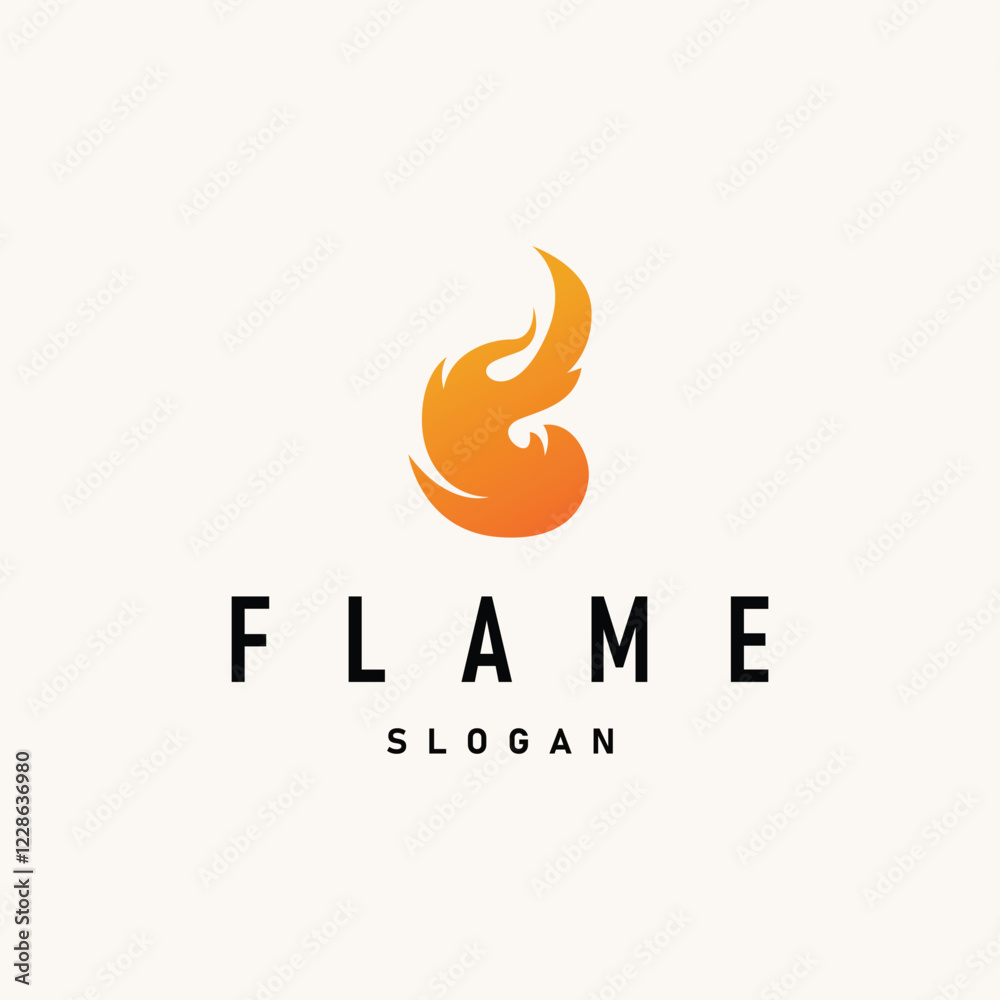 Fototapeta premium flame logo symbol burning fire design with simple minimalist concept brand template