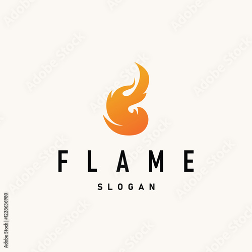 flame logo symbol burning fire design with simple minimalist concept brand template