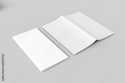Opened stapled bound booklet mockup