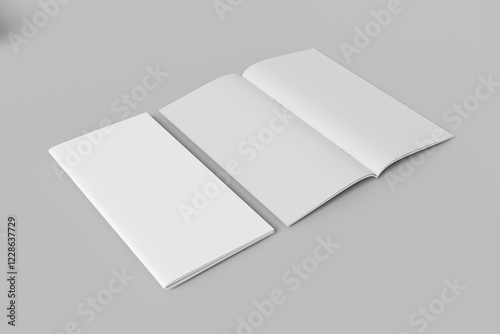 Opened stapled bound booklet mockup