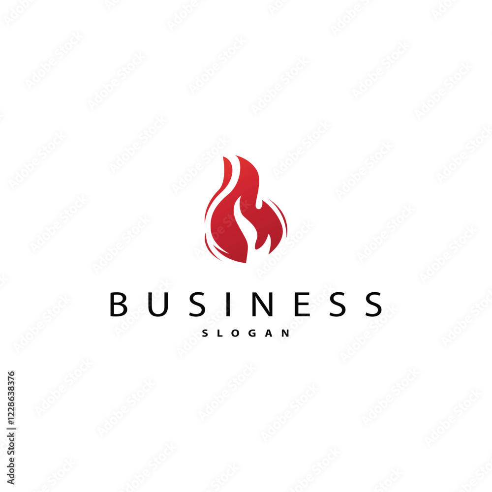 Fototapeta premium flame logo symbol burning fire design with simple minimalist concept brand template
