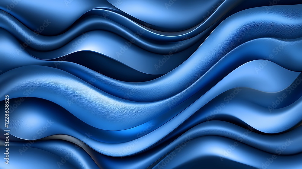 Obraz premium Abstract Blue Waves Smooth Surface Design