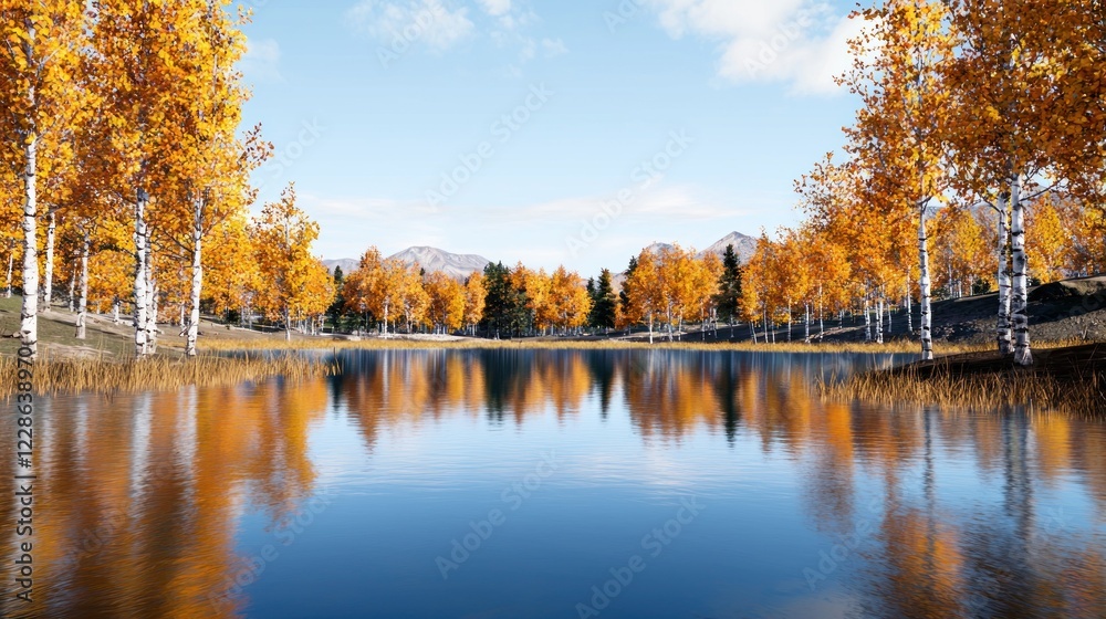 Obraz premium Autumn Lake Reflection