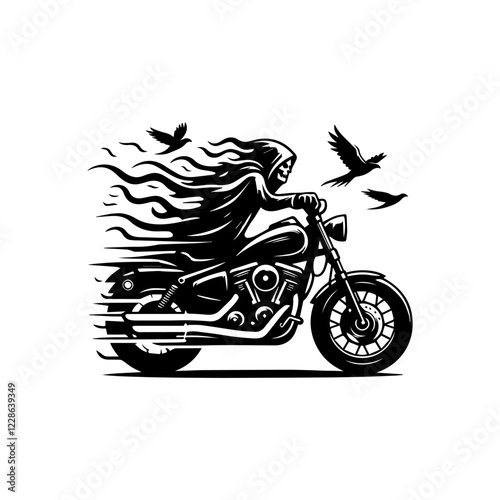 vector logo simple motorcycle illustration