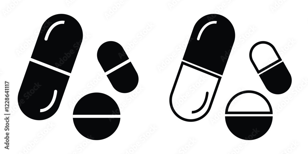 drug icon vector design eps 10. medicine pill icon set . drug icon vector design eps 10. medicine pill icon set .