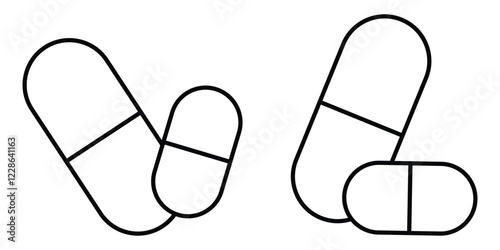 Medicine pills solid vector icon set vector design eps  888